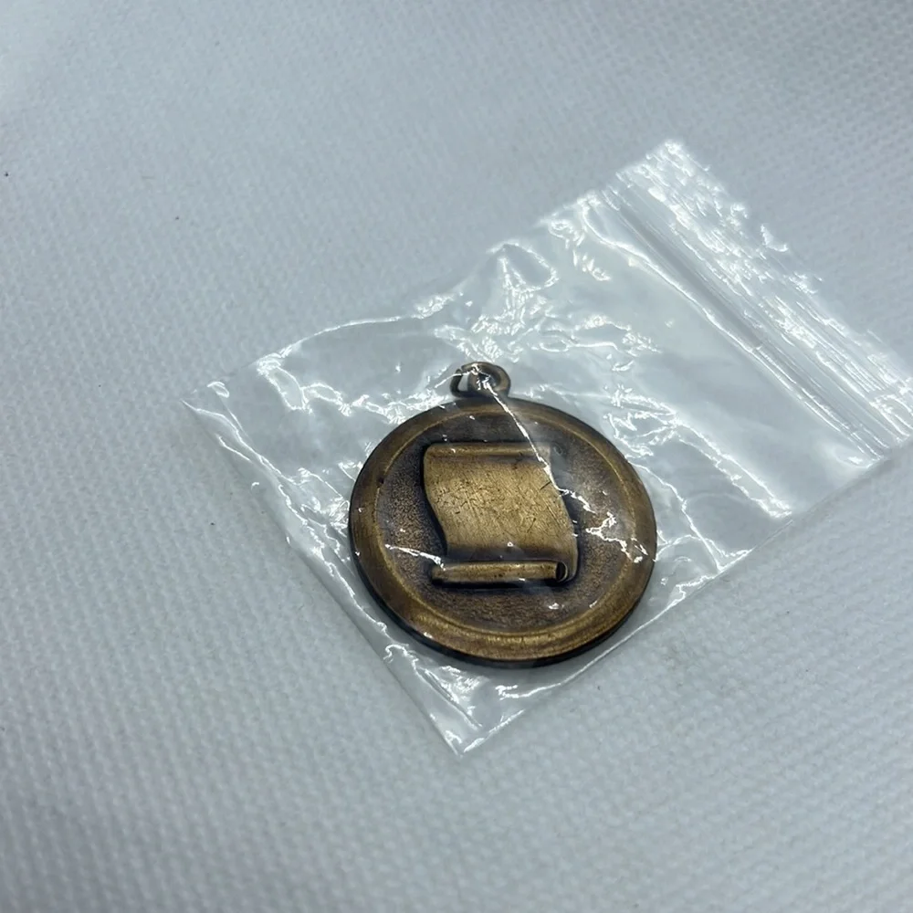 SCROLL / DIPLOMA PENDANT NECKLACE MEDAL BRONZE TONE CHARM